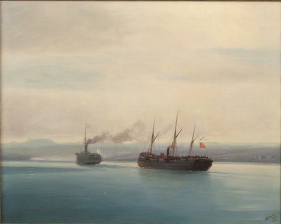 Cattura della nave turca Mersina da parte del piroscafo Russia il 13 dicembre 1877, 1877 da Ivan Konstantinovich Aivazovsky