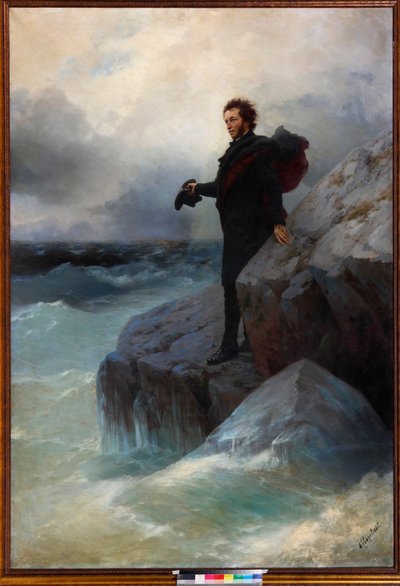 Addio, elemento libero, o Mare! Alexander Pushkin sul Mar Nero, 1877 da Ivan Konstantinovich Aivazovsky