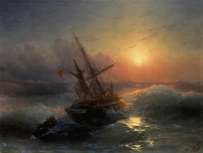 I.K. Aiwasowski, Il naufragio / Dipinto, 1888 da Ivan Konstantinovich Aivazovsky
