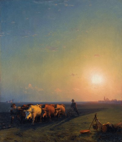 Aratura nei campi, Crimea da Ivan Konstantinovich Aivazovsky