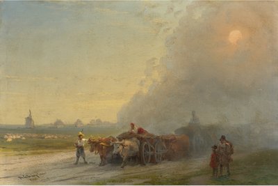 Carri trainati da buoi nella steppa ucraina da Ivan Konstantinovich Aivazovsky