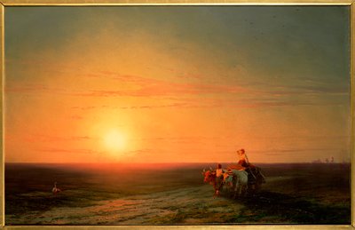 Contadini che tornano dai campi al tramonto, XIX secolo da Ivan Konstantinovich Aivazovsky