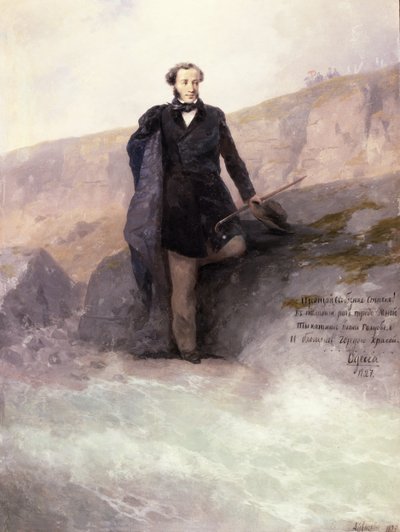 Pushkin (1799-1837) sulla riva del Mar Nero, 1897 da Ivan Konstantinovich Aivazovsky