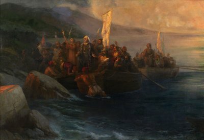 Lo sbarco di Cristoforo Colombo a San Salvador, 12 ottobre 1492, 1892 da Ivan Konstantinovich Aivazovsky