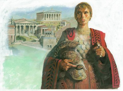 Un antico guerriero o statista greco e l