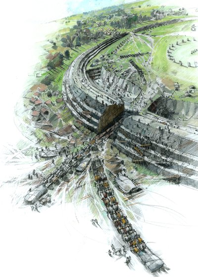 Costruzione del Cerchio di Pietre di Avebury, Wiltshire, III millennio a.C., c1990-2010 da Ivan Lapper