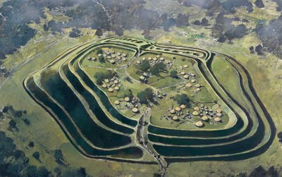 Fortezza di Old Oswestry, al culmine della sua occupazione, Età del Ferro, c1970-2010 da Ivan Lapper