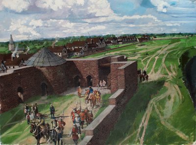Veduta ricostruita della Torre di Londra, che mostra l