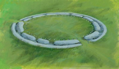 Stonehenge: prima fase comprendente un fossato, un argine e una controcurva che racchiudeva i Fori di Aubrey da Ivan Lapper
