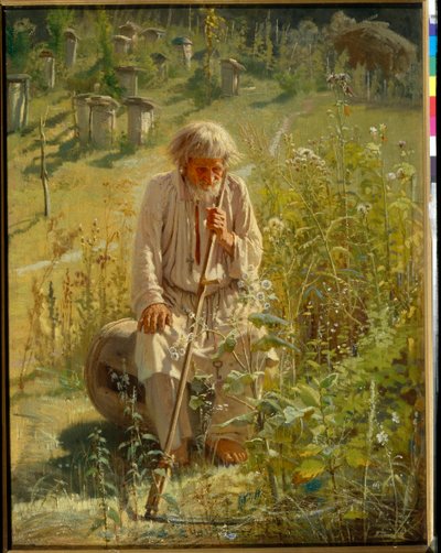 Apicoltore - Pittura di Ivan Nikolayevich Kramskoi, olio su tela da Ivan Nikolaevich Kramskoy