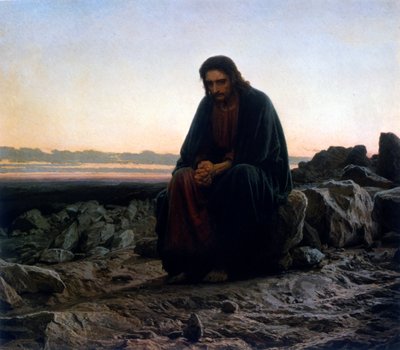 Cristo nel deserto o Cristo nel deserto da Ivan Nikolaevich Kramskoy