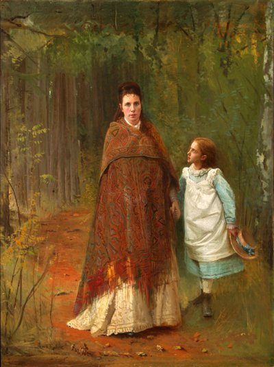 Nel parco. Ritratto della moglie e della figlia dell