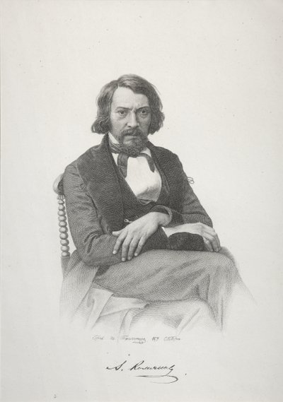 Ritratto di Aleksey Stepanovich Khomyakov, 1879 da Ivan Petrovich Pozhalostin