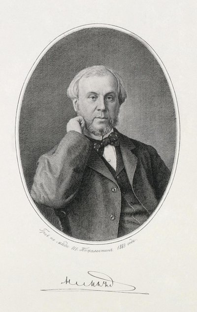 Ritratto di Nikolay Alexeyevich Milyutin 1818-1872, 1883 da Ivan Petrovich Pozhalostin