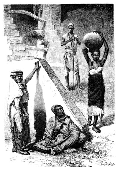 Arabi sudanesi e una schiava Shilluk, Sudan da Ivan Pranishnikoff