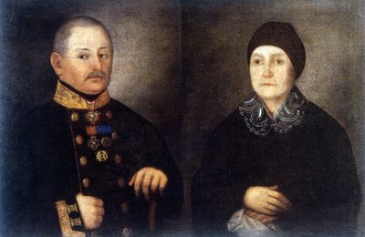 Ritratto del maggiore Kroupianov e sua moglie da Ivan Vasilievich Tarkhanov