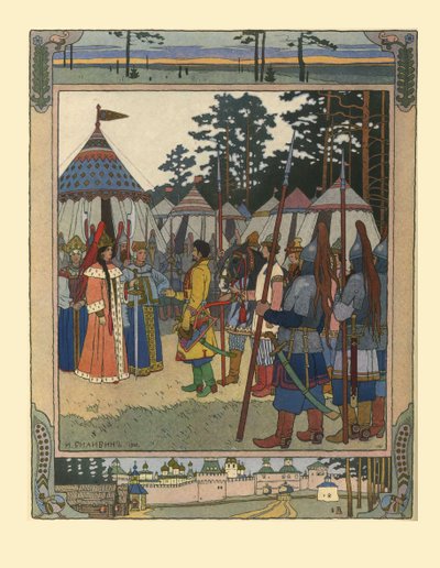 Illustrazione per la fiaba Marya Morevna da Ivan Yakovlevich Bilibin