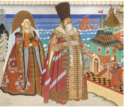 Illustrazione per la fiaba dello Zar Saltan di A. Pushkin da Ivan Yakovlevich Bilibin