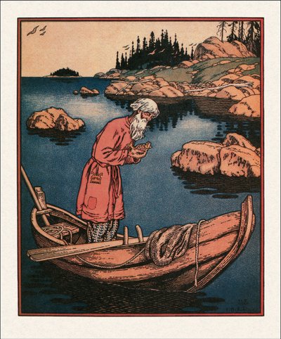Illustrazione per La fiaba del pescatore e del pesce, 1933 da Ivan Yakovlevich Bilibin