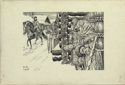 Strada di Mosca nel XVI secolo da Ivan Yakovlevich Bilibin
