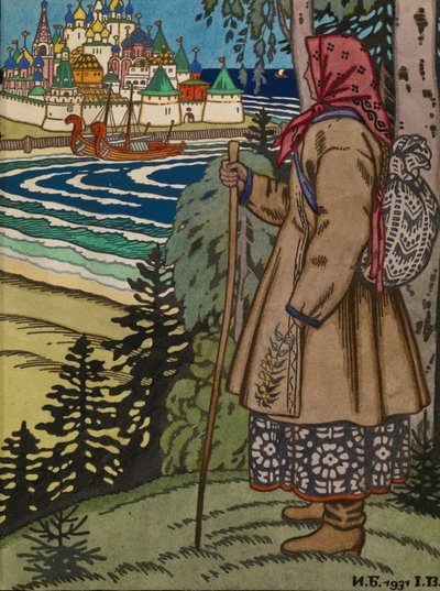 Ragazza contadina. Illustrazione per il libro Contes de l