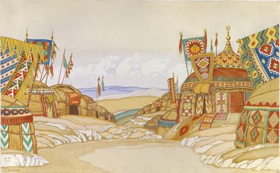 Il campo dei Polovtsiani. Scenografia per l