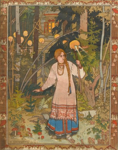 Vasilisa la Bella, illustrazione per il libro Vasilisa la Bella, 1900 da Ivan Yakovlevich Bilibin