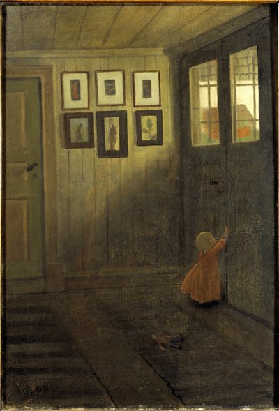 La bambina alla porta. Interno della casa dell