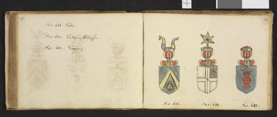 Illustrazione tratta da un archivio privato nella Biblioteca Nazionale intitolata Insignia quædam virorum illustrium in Norvegia quodam habitantium di Iver Nielssøn Hirtzholm da Iver Hirtzholm