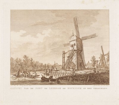Vista del ponte a Leerdam e Heukelum in lontananza da Izaak Jansz. de Wit