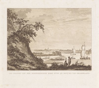 Ampio paesaggio con due figure e barche a vela da Izaak Jansz. de Wit