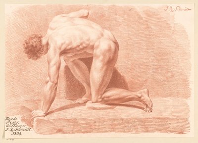 Nudo maschile inginocchiato, visto di lato (2° premio 1804) da Izaak Riewert Schmidt