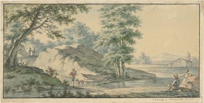 Paesaggio con ponticello da Izaak Schmidt