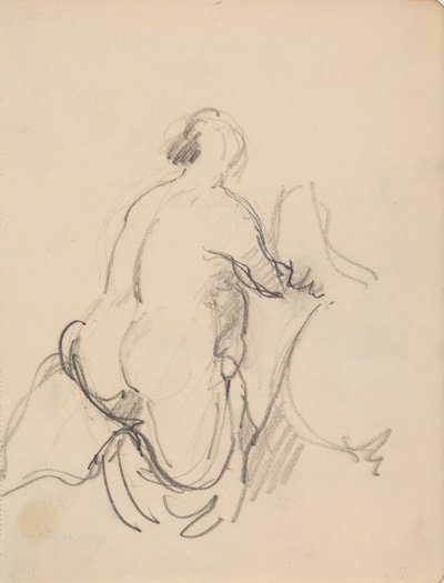 Donna nuda in piedi, vista da dietro da J.A. Jerichau