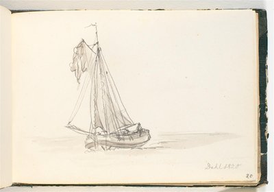 Una grande nave a vela in acque calme da Johan Christian Dahl