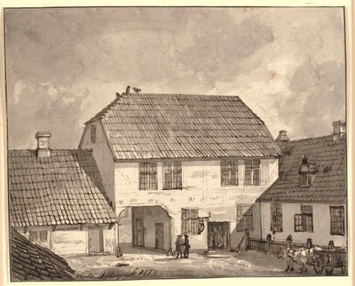 Interno di cortile a Sorø da Johan Christian Dahl