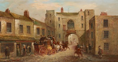 Porta di San Giovanni dal nord con carrozza e cavalli, 1880 da J.C. Maggs