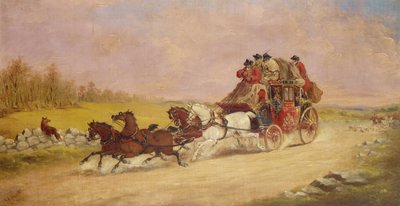 La carrozza della posta reale tra la volpe e la caccia, 1881 da J.C. Maggs