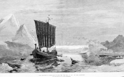 La scoperta della Groenlandia da parte di Erik il Rosso nel X secolo di C. Rasmussen. La Galleria delle Immagini Marine, Bond Street da J.E. Carl Rasmussen
