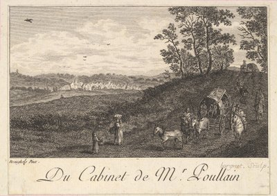 Paesaggio con carro dopo il dipinto nel gabinetto del signor Poullain, 1780 da JF Borgnet