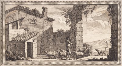 Un pastore con pecore e capre da J.F. Clemens
