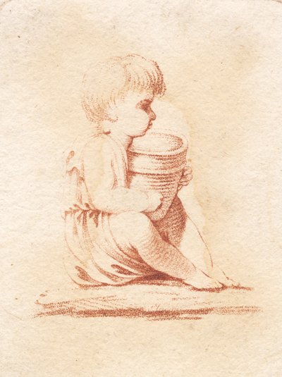 Un piccolo ragazzo seduto da J.F. Clemens