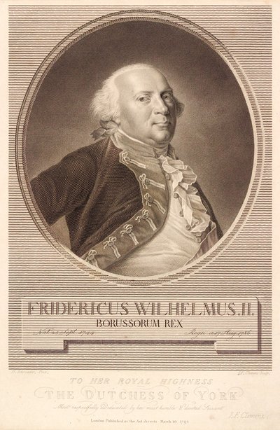 Friedrich Wilhelm II, re di Prussia da J.F. Clemens