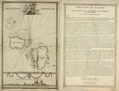 Mappa di Christiansø con testo da J.F. Clemens