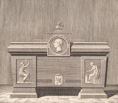 Sarcofago di Ludvig Holberg a Sorø da J.F. Clemens
