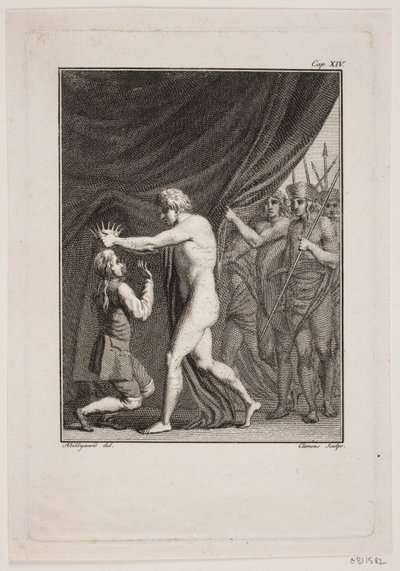 Niels Klim incoronato imperatore dei Qvamiti da J.F. Clemens