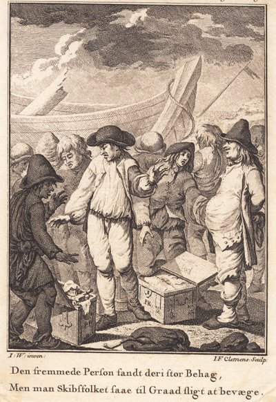 Peder Paars dopo il naufragio ad Anholt da J.F. Clemens