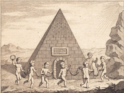 Sette bambini che danzano davanti alla piramide da J.F. Clemens