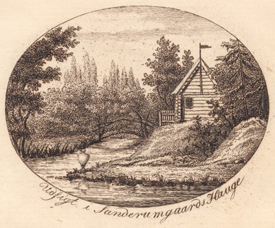 Vignetta. Vista nel giardino di Sanderumgaard da J.F. Clemens