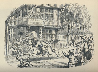 John Gilpin che passa The Bell, Edmonton da JG Whymper